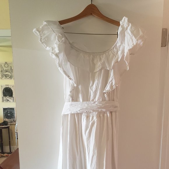 Wrap Tie Bardot Midi Dress (Who What Wear) - Worn once - Picture 2 of 4